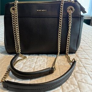 Nine West Black Crossbody Bag with Gold Chain
